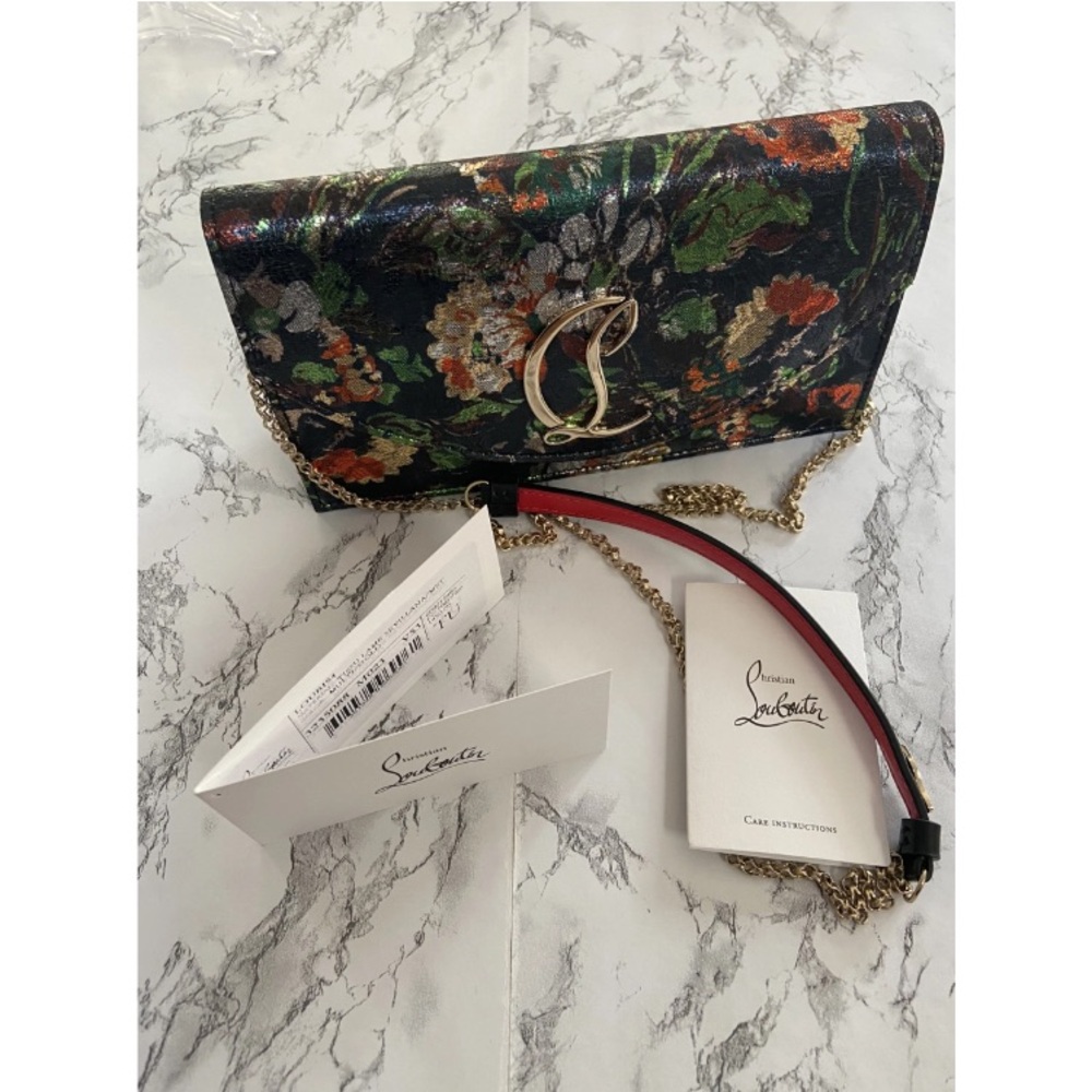 NWT Christian Louboutin Loubi54 Tissu Lamé Sevillana Handbag - Picture 6 of 13